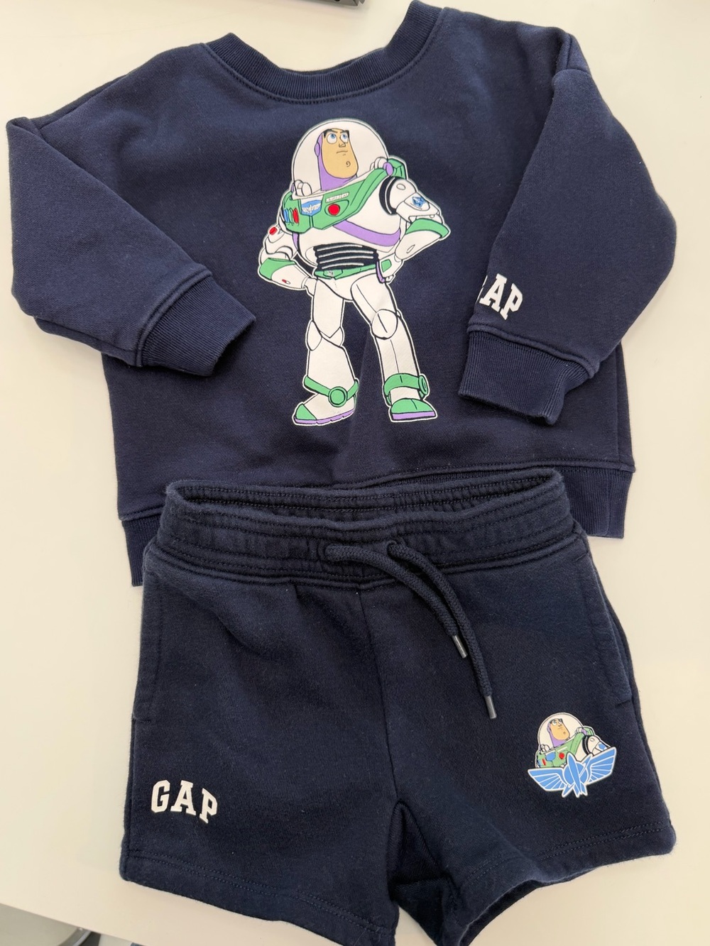 NWOT GAP Kids Navy Shorts with Buzz Lightyear Patch